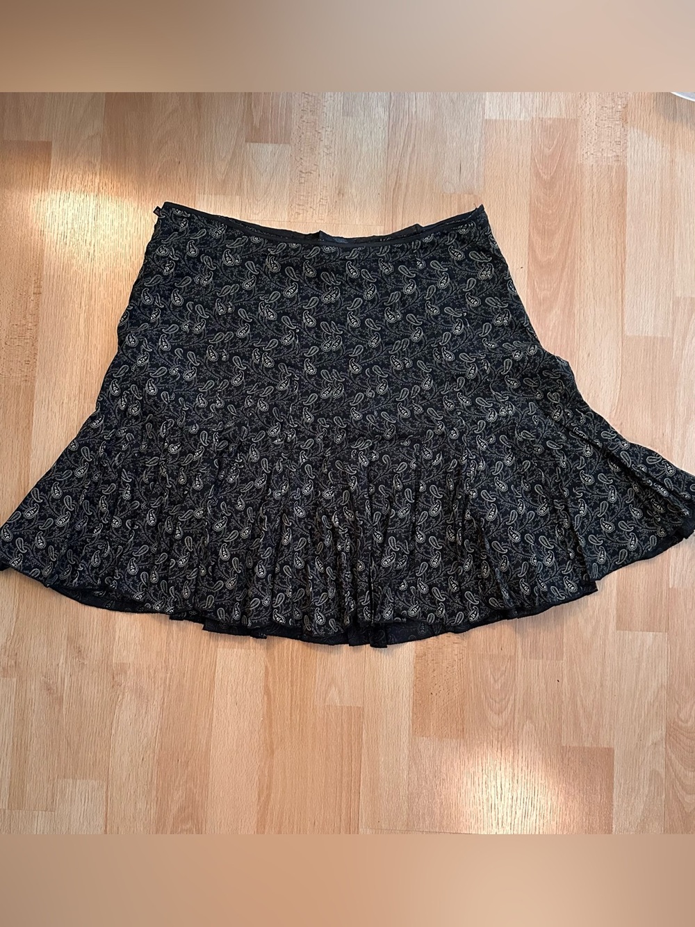 Ralph Lauren Polo Jeans Company Cotton Black Paisley Skirt sz 12